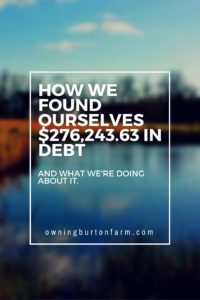 First Finance Post at http://owningburtonfarm.com/ where we talk about getting out of debt and building our homesteading venture. Here's our CTJ meeting, our sobering up on the status of our finances.